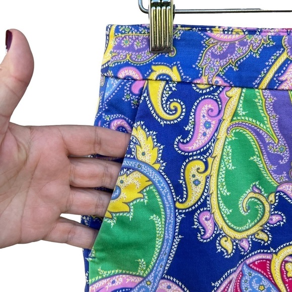 Ralph Lauren Golf Blue Paisley Golf Skirt Skort Size 2 Built-In Shorts GUC - Picture 5 of 11